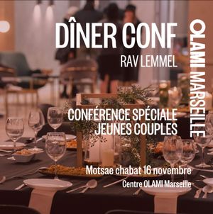 Dîner conférence Rav Lemmel Spécial jeune couple