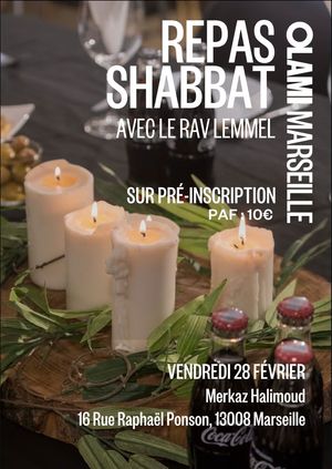 Repas de Chabat soir avec Rav Lemmel