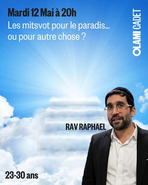 Cours Rav Raphael : Les mitsvot pour le paradis… ou pour autre chose ?