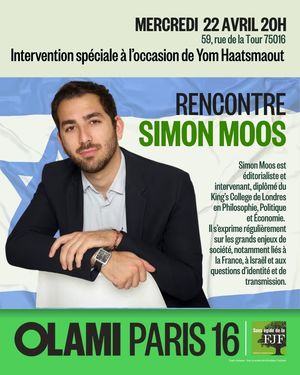 Soirée - rencontre avec Simon Moos : YOM HAATZMAOUT